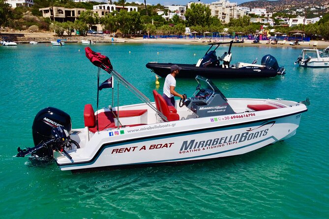 4-Hour Private Boat Rental Without Skipper at Agios Nikolaos - Kolokytha, turquoise water and a short walk