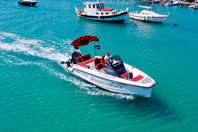 4-Hour Private Boat Rental Without Skipper at Agios Nikolaos - Agriomantra for shade and a picnic
