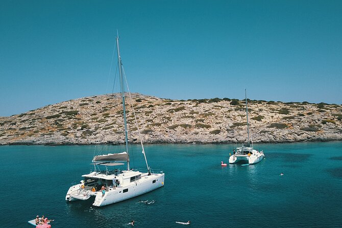 Ag. Nikolaos: Catamaran Trip with Sushi, Drinks, & Water Toys - Setting out from Agios Nikolaos