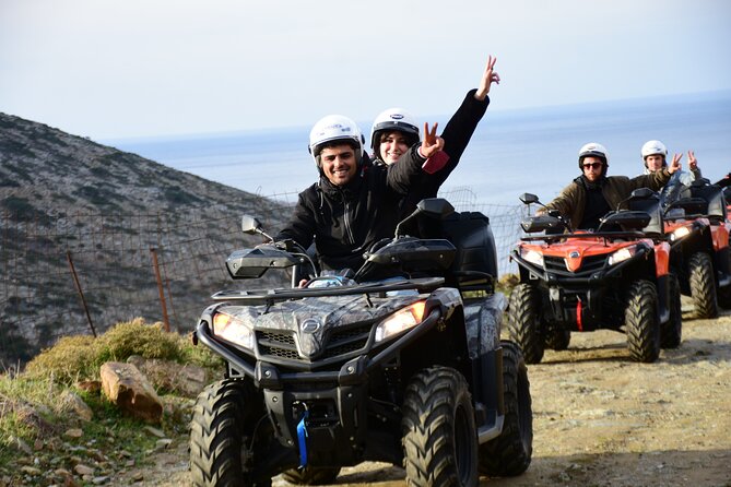 Agia Pelagia Quad Safari to Discover the Authentic Crete - Getting comfortable before leaving Agia Pelagia