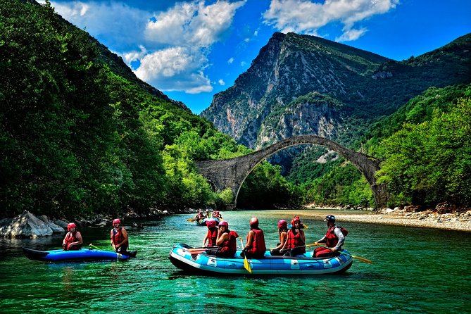Arachthos white water river Rafting: Plaka's Bridge- Tzari - Starting beneath the great Plaka Bridge