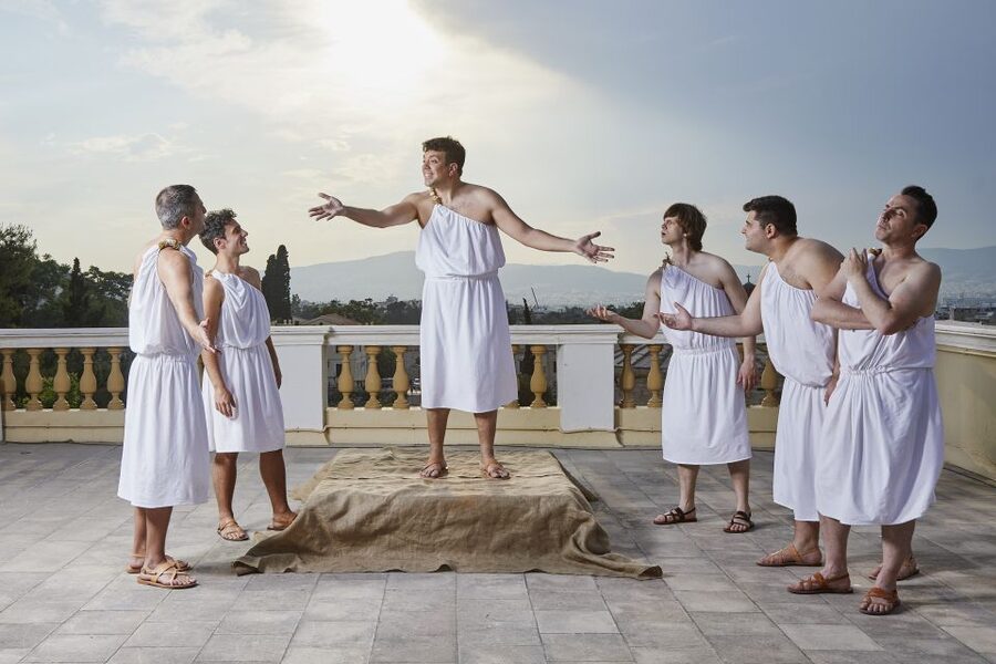 Athens: Ancient Greek Theater Performance - The story begins with a modern tourist