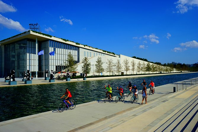 Athens City and Sea bike tour - Leaving central Athens for the Stavros Niarchos Foundation