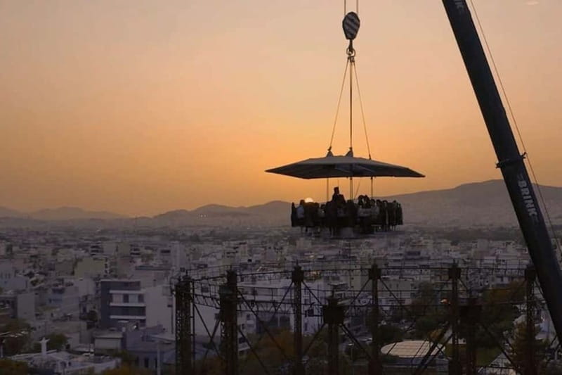 Athens: Dinner in the Sky Experience - Taking your seat 40 meters above ground