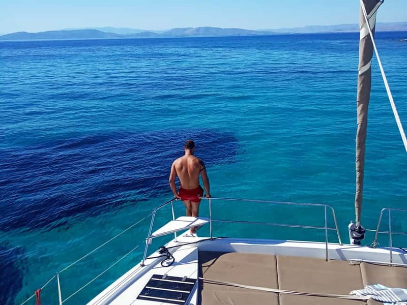 Athens: Half-Day Morning Catamaran Cruise with Meal & Drinks - First stop near Hydrousa Island