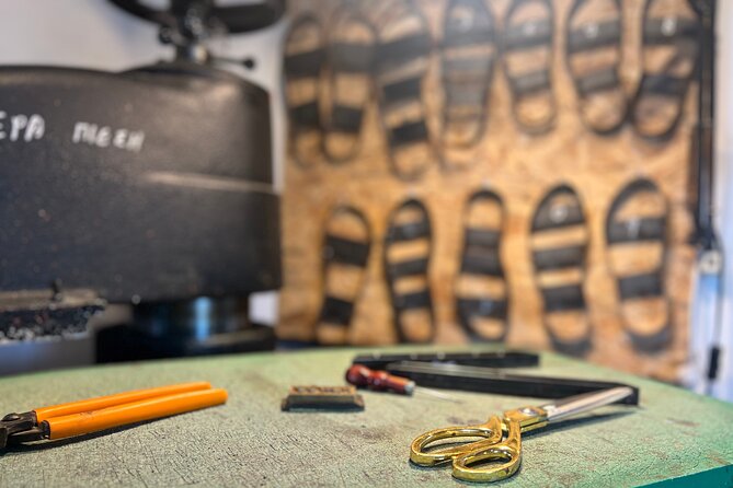 Athens Make Your Own Greek Leather Sandals Workshop - Measuring, cutting, and helping with the work
