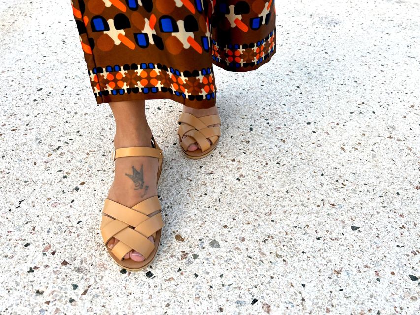 Athens: Make your own Leather Sandals Workshop - Step three: cutting, shaping, and assembling