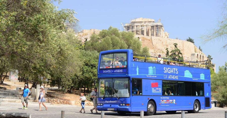 Athens, Piraeus, and Coastline: Blue Hop-On Hop-Off Bus - The Yellow Line toward Glyfada and the Riviera