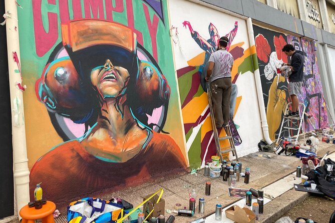 Athens street art tour - Gazi: murals beside nightlife and former industry