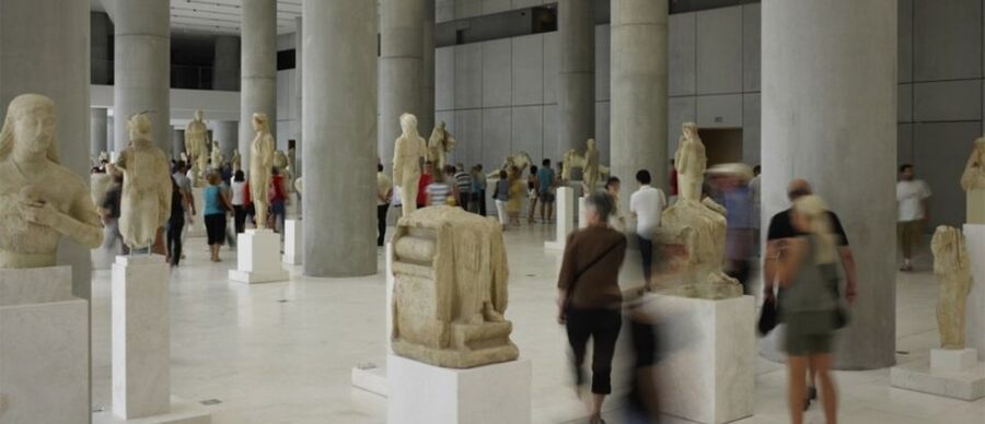 Athens: The Acropolis Museum Guided Tour - Looking through the glass floor at ancient Athens