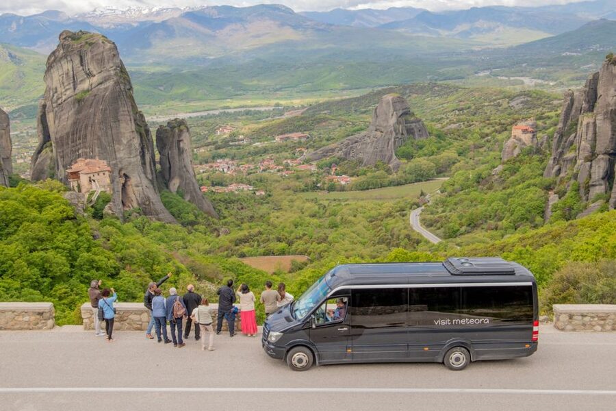 Athens to Meteora: Monasteries & Hidden Caves Bus Tour - Guides, minibus comfort, and group style