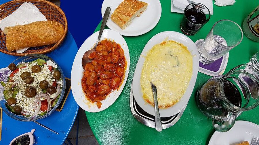 Athens: Traditional Greek food tour in hidden spots - Starting beside En Athinas pie shop