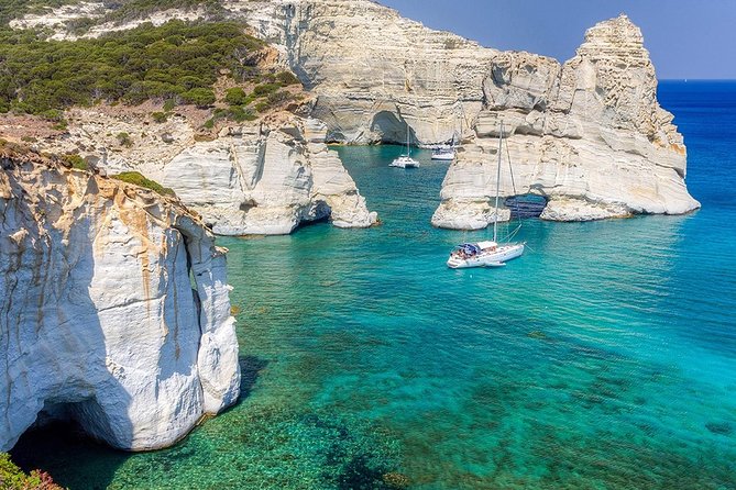 Best of Milos and Poliegos Catamaran snorkelling Cruise with BBQ - Kalogries and the western coast