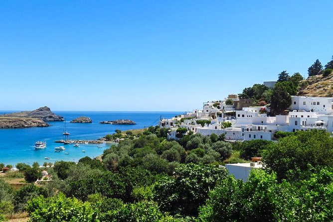 Boat Trip to LINDOS with Swimming Stops at Anthony Quinn's & Tsambika Bays - The first swim at Tsambika Bay