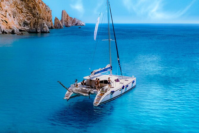 Catamaran Full-Day of Milos and Poliegos With Lunch & BBQ - Sykia Cave and the Limits of a Catamaran Visit