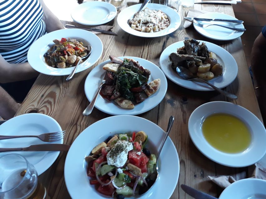 Chania: Elafonisi and Milia Mountain with Loungers and Lunch - Lunch at the restored Milia Mountain Retreat