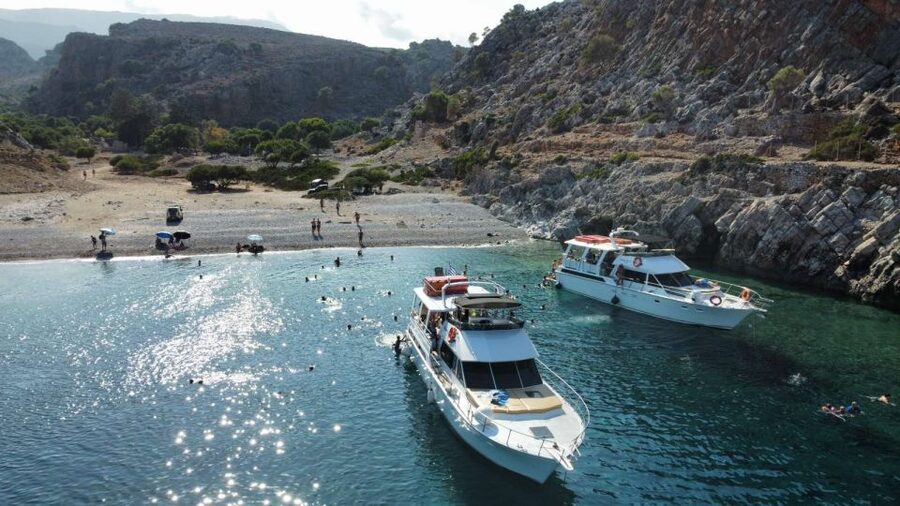 Chania: Menies Beach & Chironisia Bay Cruise with Snorkeling - Key points at a glance