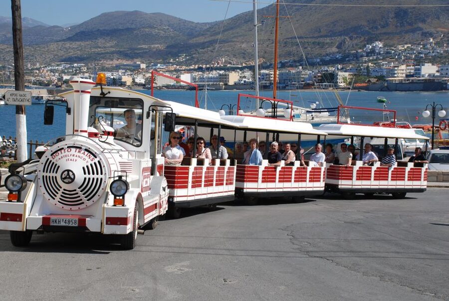 Chersonissos: Mini-Train City Highlights Tour - The port, boats, and coastal views
