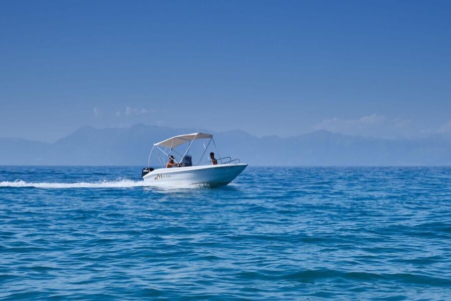 Corfu: Premium Boat Rental without Skipper - Mermaid Island and the open-water ride