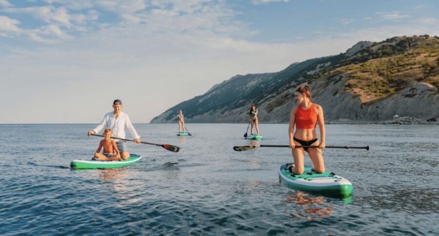Corfu: Stand Up Paddle Board in Sidari - Learning to stand before heading out