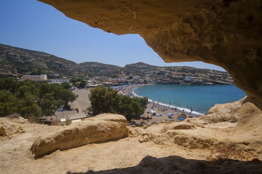 Crete: Matala Beach and Hippie caves, Red beach - Four hours around Matala Beach