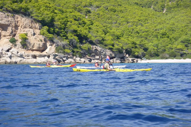 Epidavros sea kayak at the Ancient sunken city tour, small ancient theater - Swimming above ancient walls and amphorae
