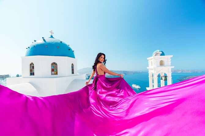 Exclusive Santorini Flying Dress Photoshoot with Pickup - Who should book this experience?
