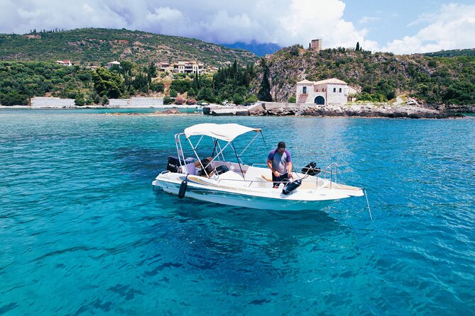 Explore Mani by boat - rent a boat in Kardamili (no licence) - Kazantzakis Cave and the literary connection