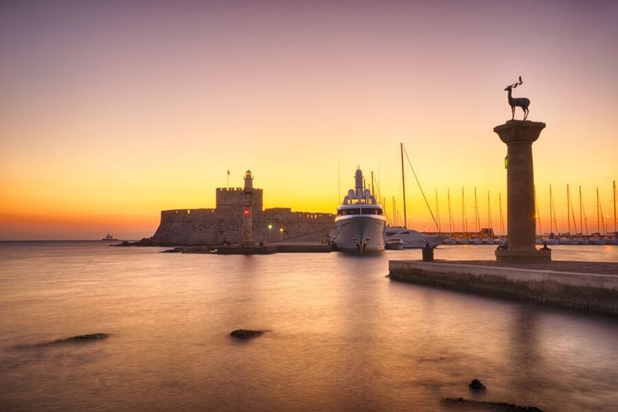 Faliraki: Evening RIB Cruise with Champagne and Sunset Views - Boarding beside Stama restaurant in Faliraki