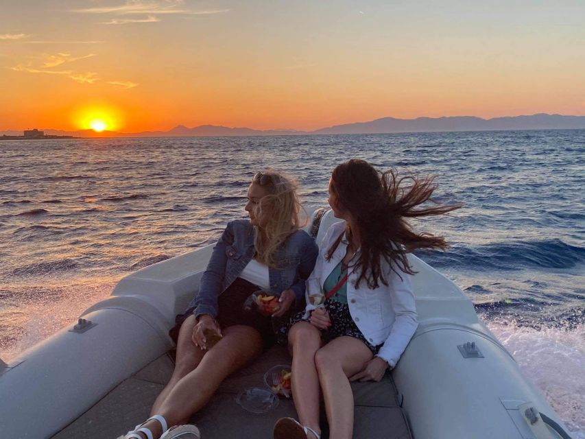 Faliraki: Evening RIB Cruise with Champagne and Sunset Views - The Rhodes harbor and Saint Nicholas fortress