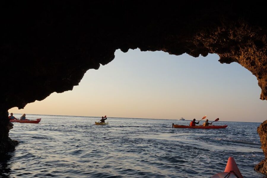 Faliraki: Sunrise Sea Kayaking Experience with Breakfast - Paddling toward Anthony Quinn’s Bay before breakfast