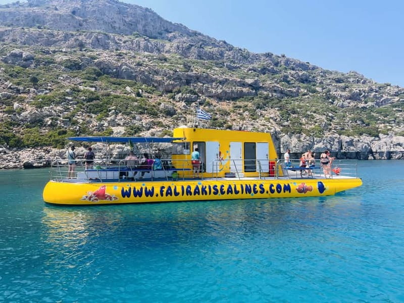 Faliraki: Yellow Sub Cruise to Anthony Quinn Bay & the Caves - A yellow boat with more to do than a standard glass-bottom cruise
