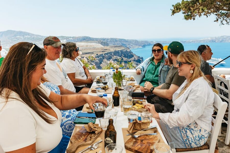 Fira: Guided Foodie Walking Tour with Tastings - Starting beside Firostefani’s blue domes