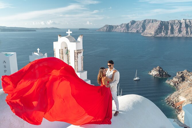 Flying Dress Photo © Photoshoot in Santorini: Express Package - Why a flying dress session works in Santorini