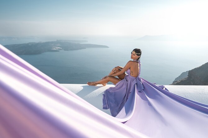 Flying Dress Photoshoot in Santorini by Flying Dress Photo © - Moving among Imerovigli’s best backdrops