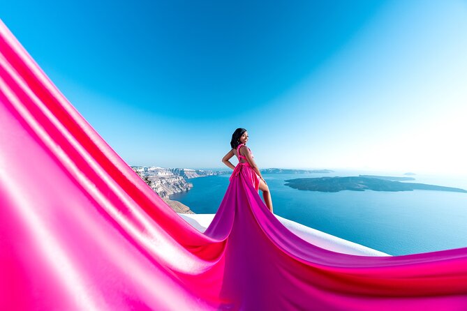 Flying Dress Photoshoot in Santorini by Flying Dress Photo © - Choosing the gown before you arrive