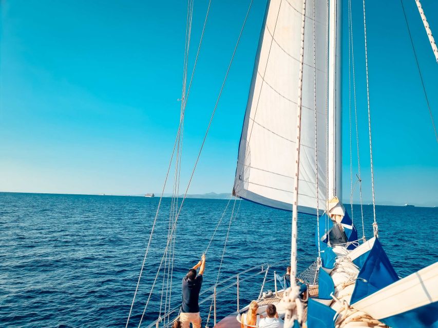 From Athens: Agistri, Moni & Aegina Day Cruise with Swimming - A Greek buffet that is plentiful but not luxurious