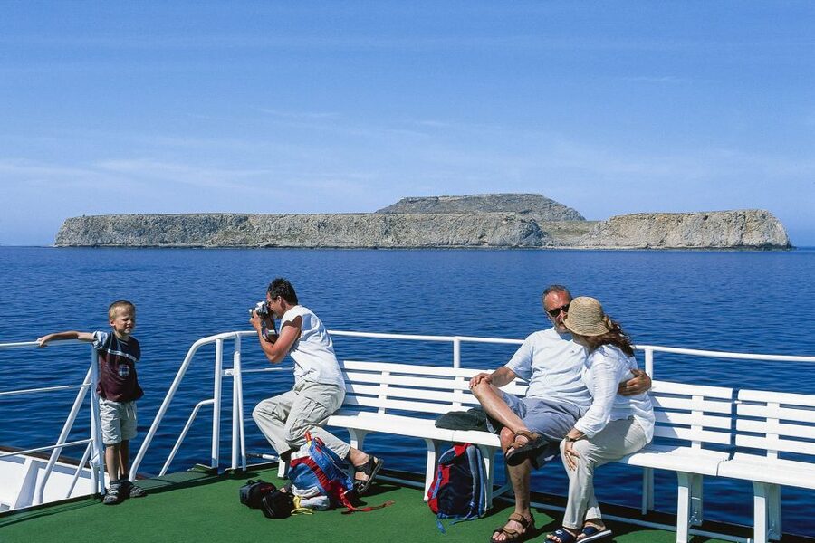 From Kissamos Port: Boat Cruise to Balos Lagoon & Gramvousa - Life aboard the large ferry