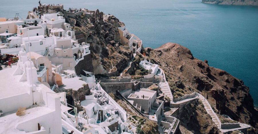From Naxos: Full-Day Boat Trip to Santorini - Sailing toward Santorini’s caldera