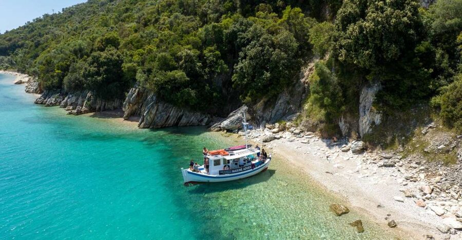 From Nidri: Marine Wildlife Cruise with Lunch and Swim Stops - The final swim stop and return to Nidri