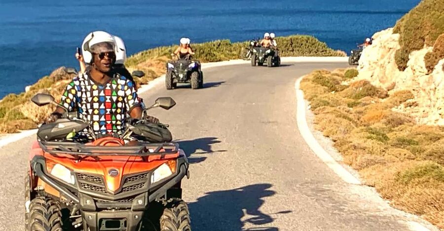 From Platanias: Quad safari with Hotel transfer - The first climb: olive groves, tracks, and wide views