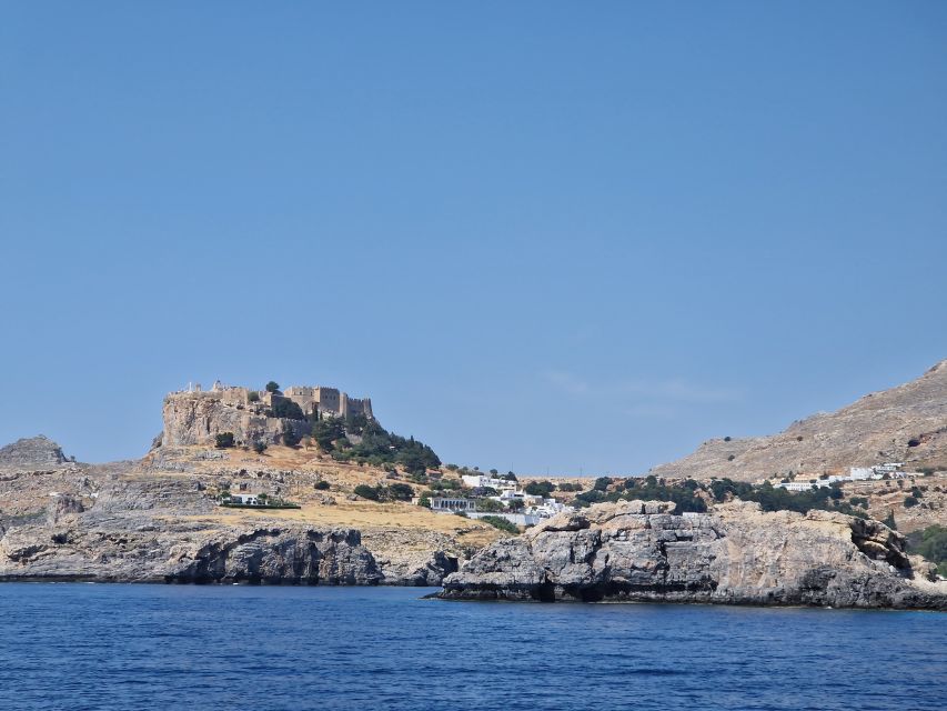 From Rhodes: Yacht Cruise to Lindos with Lunch and Drinks - The first hour: Rhodes to the Lindos coast