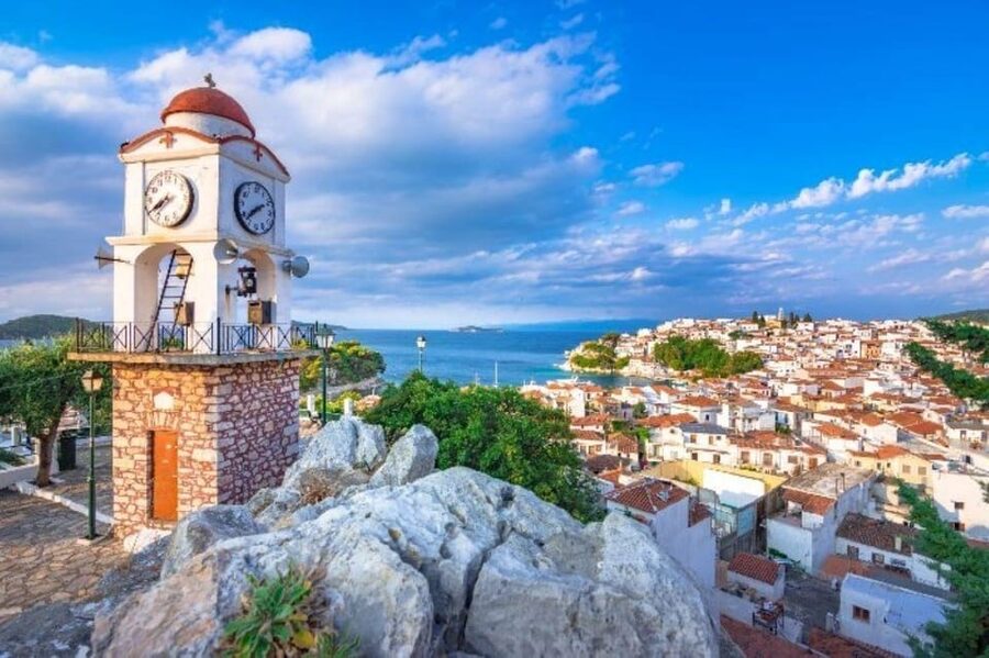 From Skiathos: Cruise to Lalaria, Kastro, and Tsougris - Leaving Skiathos New Port on Kalypso