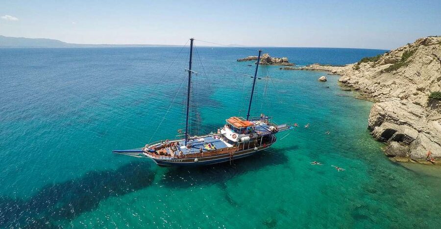From the Port of Kos: Full Day Boat Cruise to 3 Islands - Plati and the clearest swimming stop