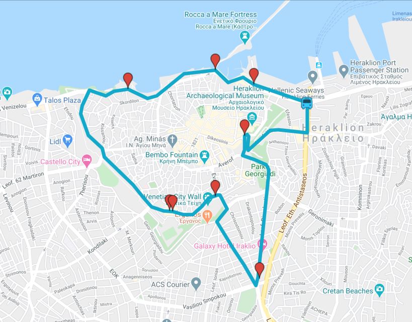 Heraklion: Hop-on Hop-off Open Top Bus Sightseeing Tour - The Old Port Square gives you the best first look