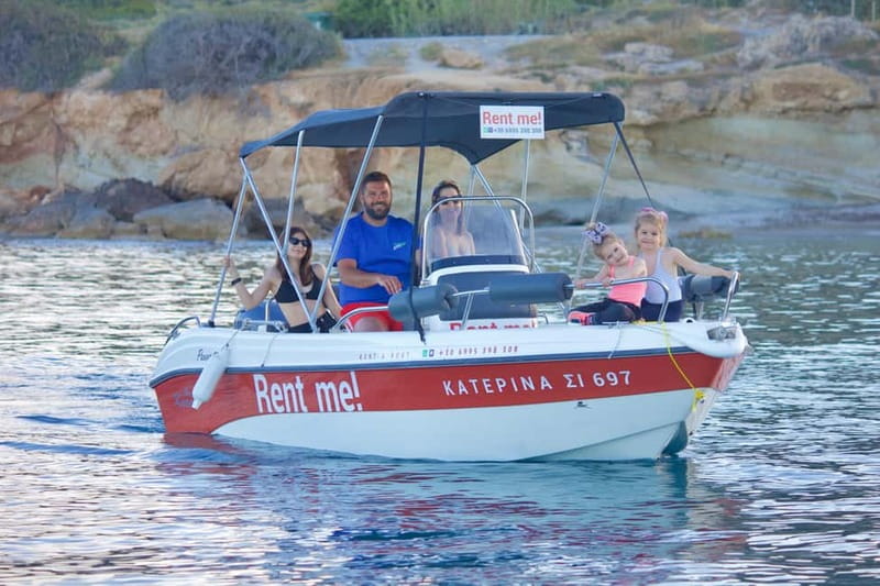Hersonissos: Rent a Boat - No License Needed - Swimming, snorkeling, and the Pirate Cave