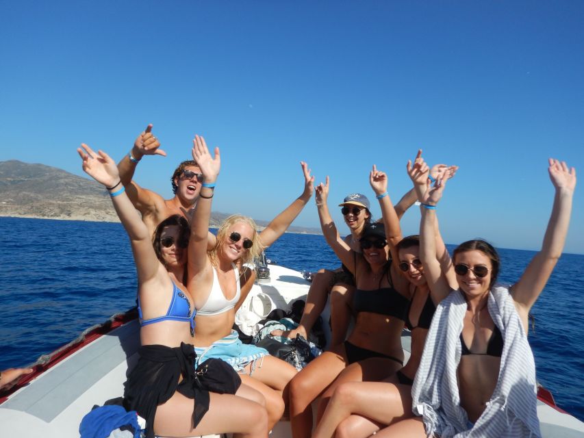 Ios Island: Speedboat Cruise from Mylopotas Beach - Sunset at Koumpara