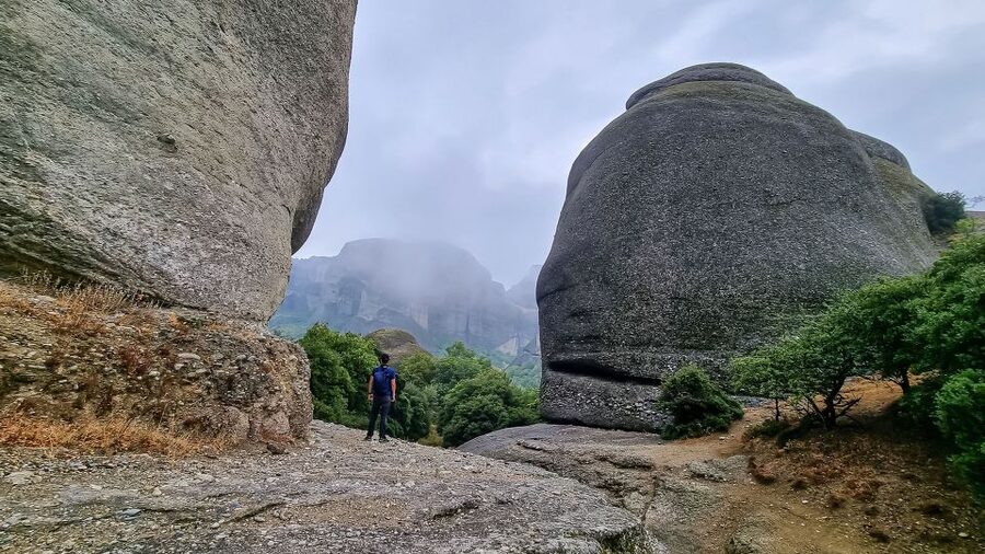 Kalabaka: Meteora Small-Group Hiking Tour w/ Monastery Visit - The descent to St. George the Madilas