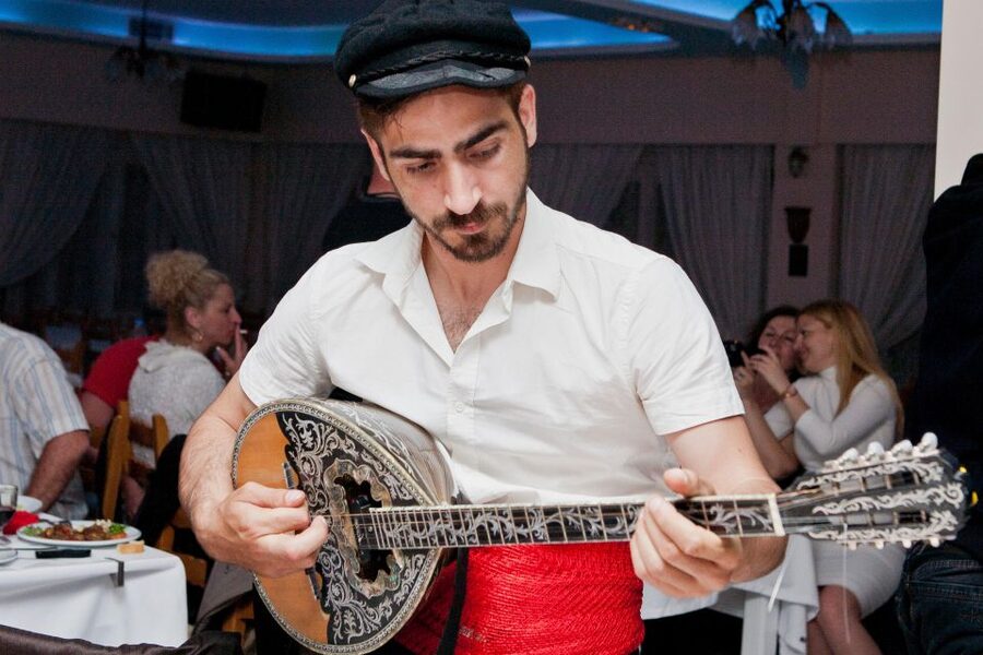 Kamari: Greek Show, Buffet Dinner, and Drinks at Dimitris - Live bouzouki music, violin, and Greek dance
