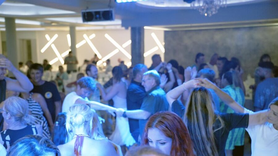 Kamari: Greek Show, Buffet Dinner, and Drinks at Dimitris - Plate smashing and the party finale